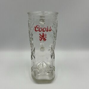 Coors Cowboy Boot Shaped‎ Beer Glass Mug Handle Red Logo 6" Retro 70's